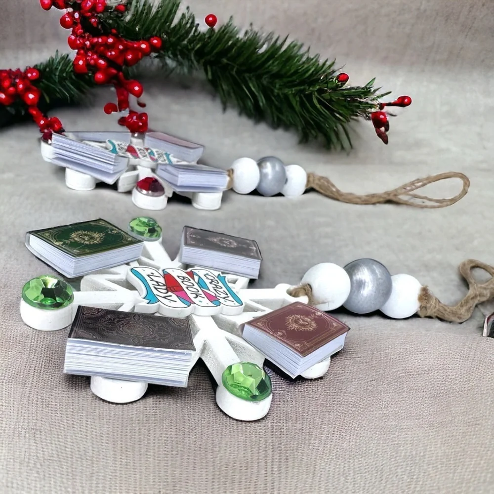 Crazy Book Lady Christmas Ornament: A Whimsical Tribute to Book Lovers! Handmade